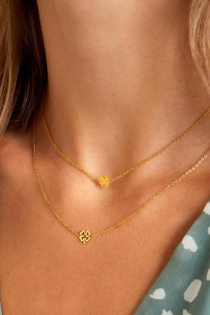 stainless steel necklace clover 