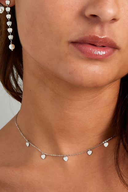 simple necklace with heart pendants
