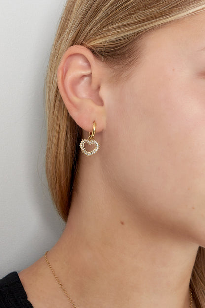 diamond heart earrings