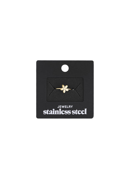 Basic solid color ring with flower