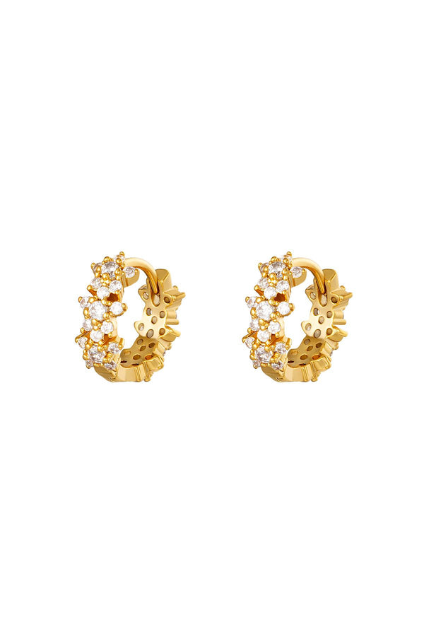 Star rhinestone hoop earrings - copper