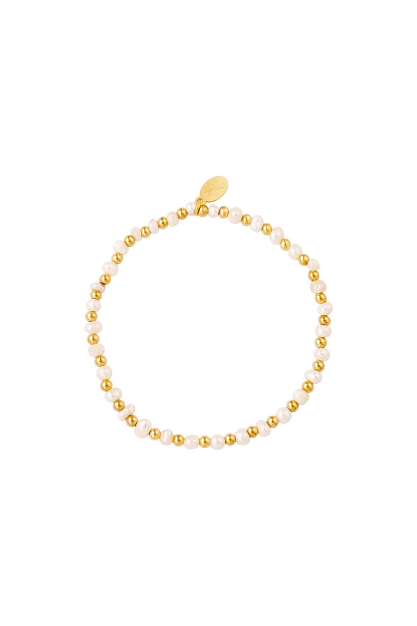 Bracelet pearls Gold Color Stainless Steel