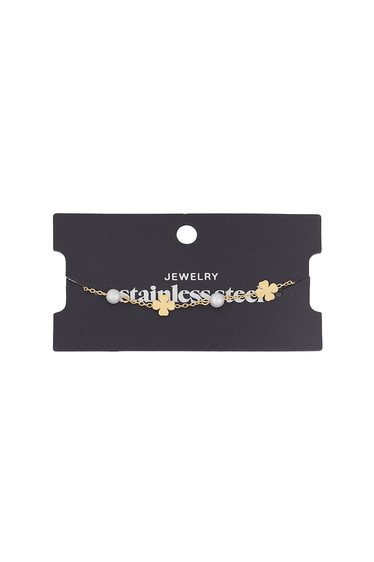 Golden Pearl Clover Bracelet
