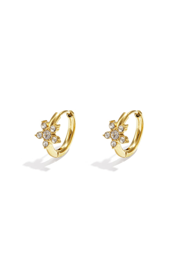 Stainless Steel Hoop Earrings Flower Casual Daily Simple Series Women's jewelry