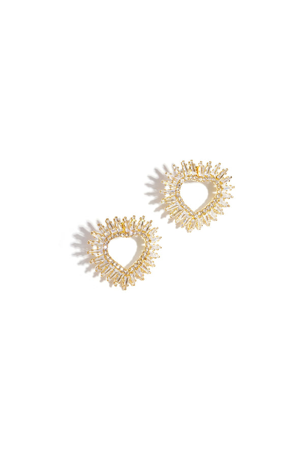 Copper Stud Earrings Heart Elegant Christmas Luxurious Series Women's jewelry