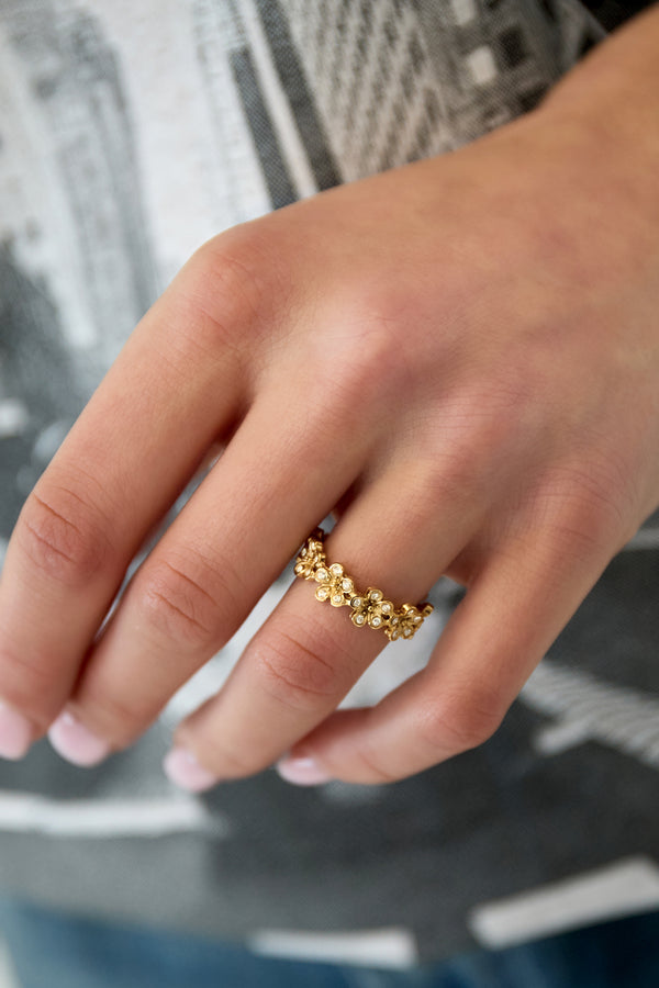 Stainless Steel Minimalist Rings Flower Casual Daily Simple Series Women's jewelry
