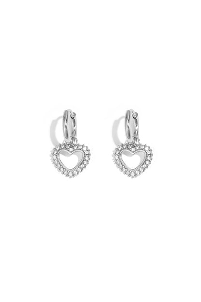 diamond heart earrings