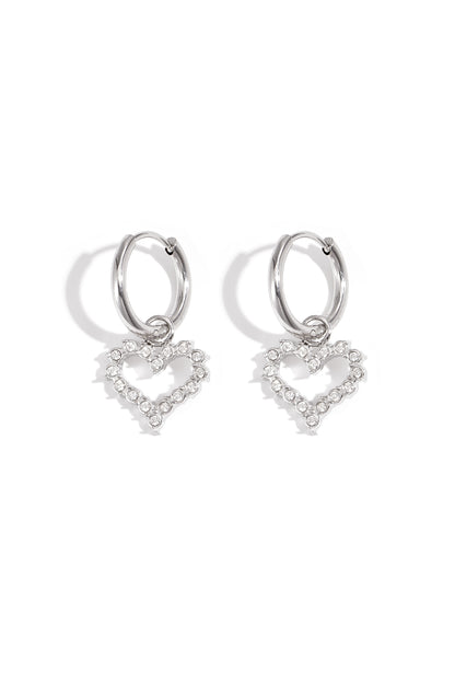 Rhinestone heart Earring