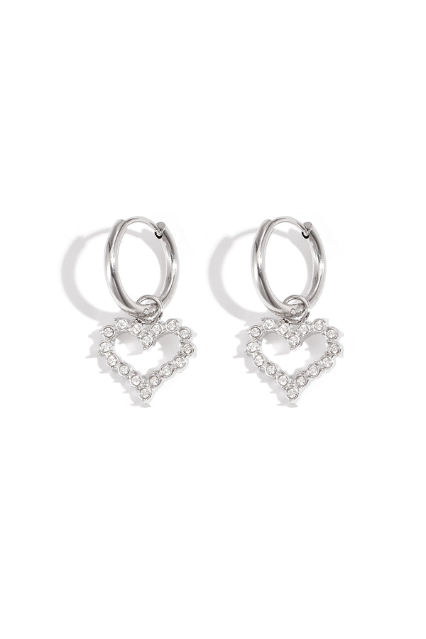 Rhinestone heart Earring