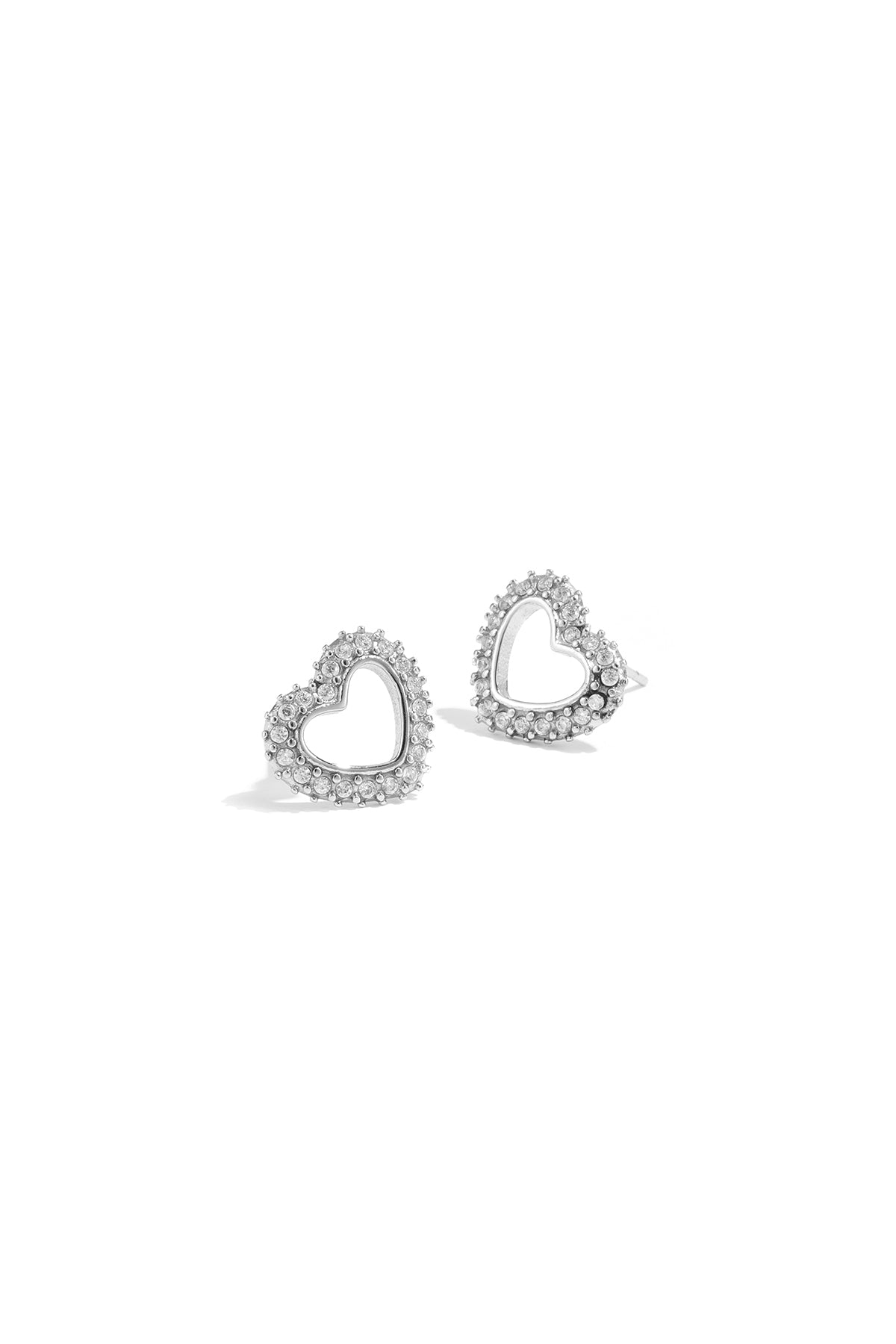 diamond heart studs
