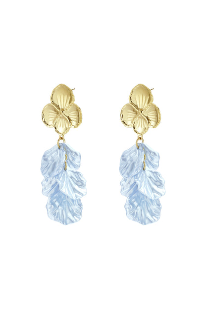 Flower earrings with mother of pearl