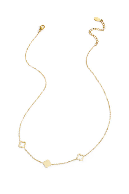 Necklace clovers  Gold Color Stainless Steel