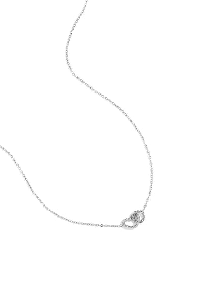 Necklace with connected heart charm